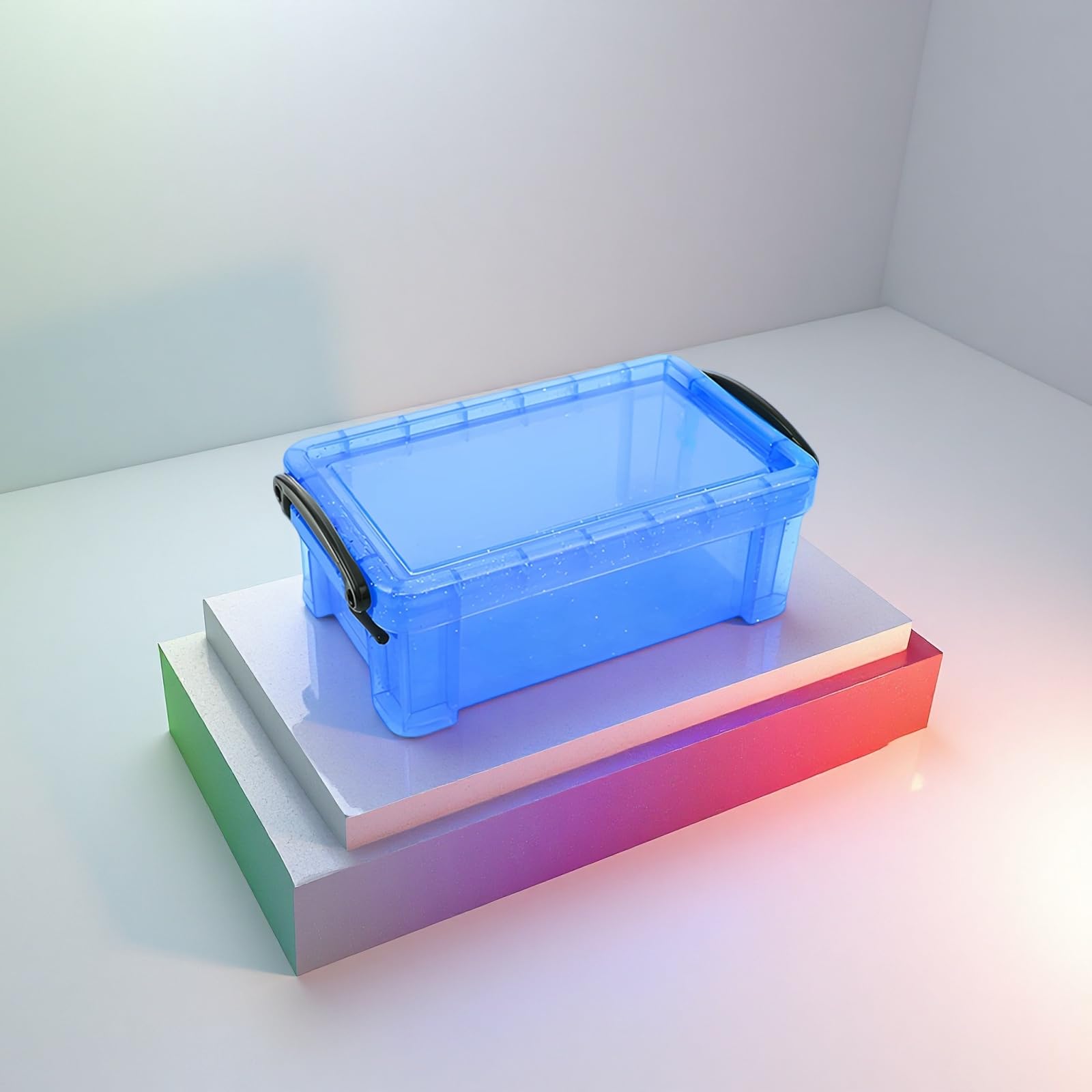6 Farben Mini Kunststoffboxen, kleine Aufbewahrungsboxen mit Schnappdeckel, transparente Organizer Dosen in Sortierung für Basteln, Bürobedarf, Schmuck, Nähen und Kleinteile für Zuhause