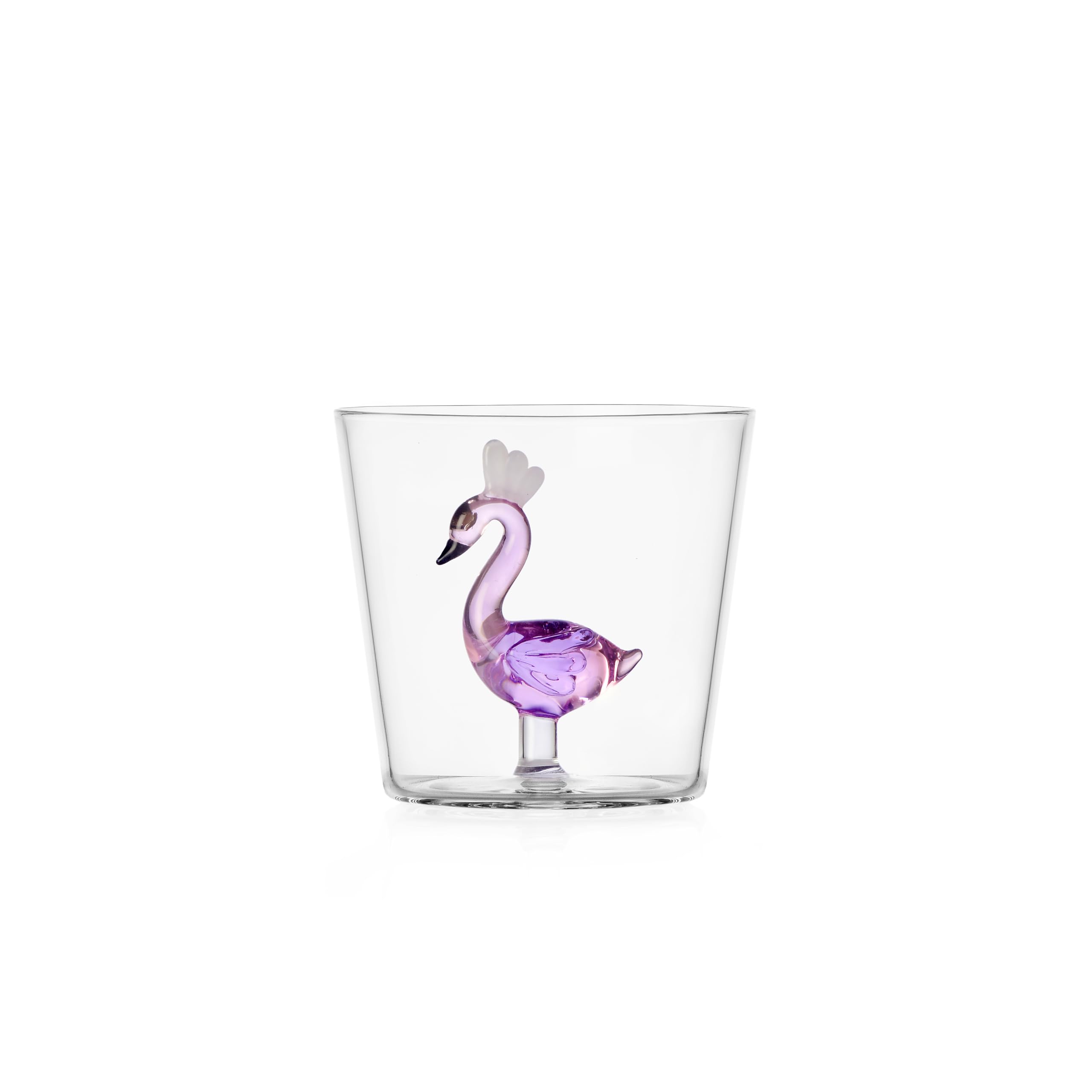Ichendorf Milano Animal Farm Collection Flamingo Tumbler, 30 cl, Borosilicate Glass, Handmade