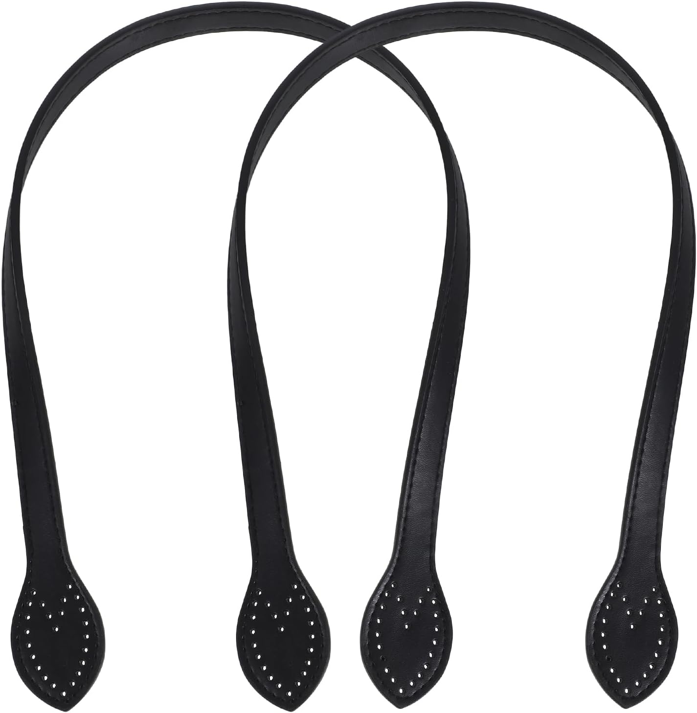 SUPVOX 2pcs 24 Leather Purses Straps Leather Bag Handles Replacement Purse Straps Handbag Bag Wallet Straps (Black)