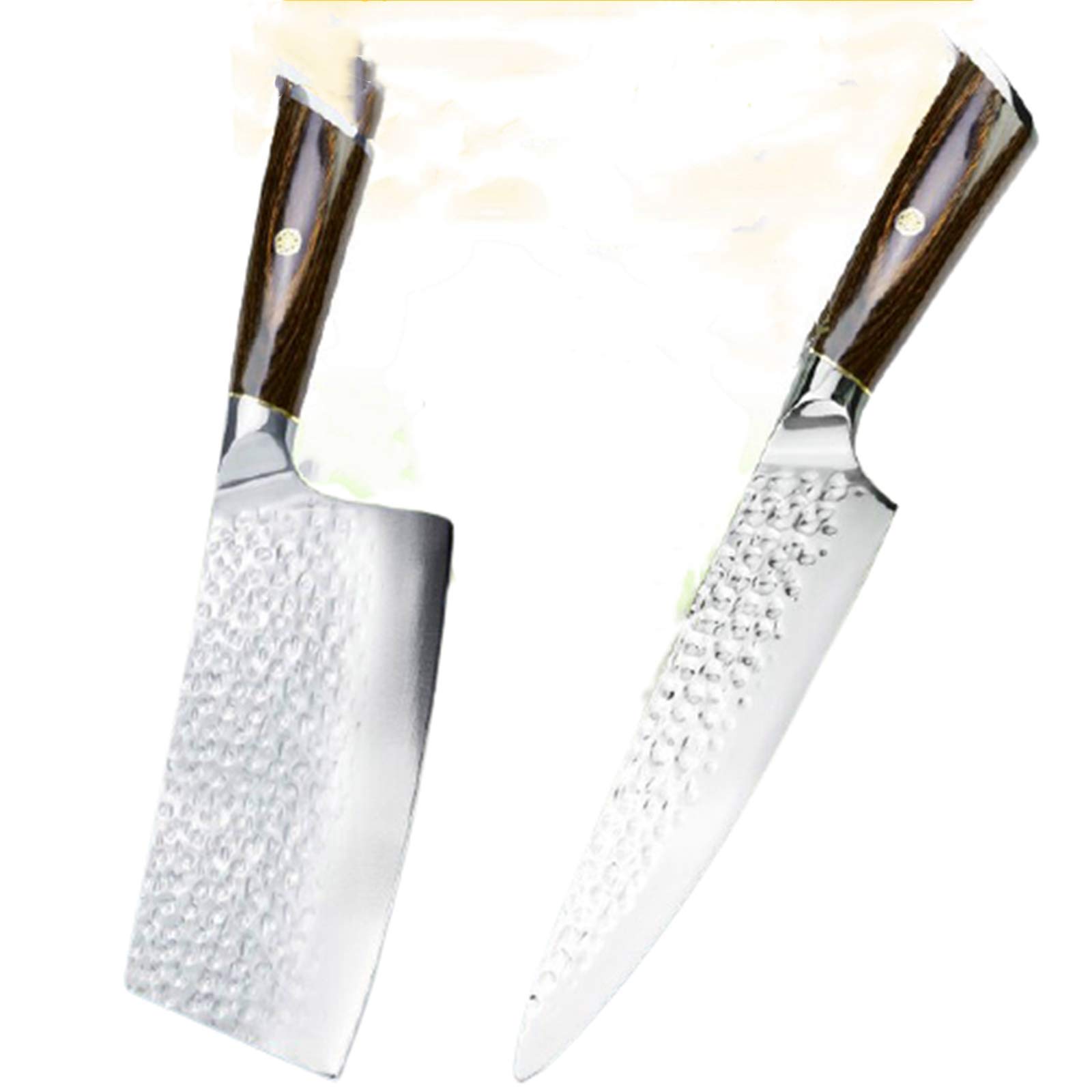 Guang Couteaux de Cuisine 7CR17 Forgé en Acier Inoxydable Full Tang Butcher Hacher la Viande Trancher Santoku