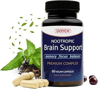 Bioactive Nootropics Brain Supplement - Supports Sleep Quality & Cognitive Performance - 8 Focus Supplements with L-theanine, Ginkgo Biloba, Magnesium bisglycinate & B Vitamins - Natural Brain Boost