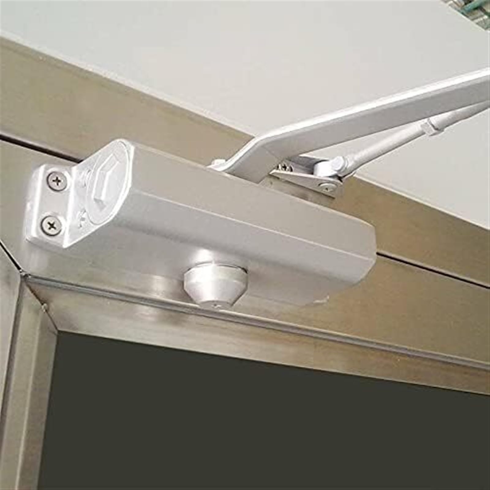 Regulowany aluminiowy automatyczny samozamykacz - samozamykający się zawias sprężynowy do drzwi przeciwpożarowych - 1 szt. wytrzymałe okucia do drzwi dla łatwej instalacji i zwiększonego