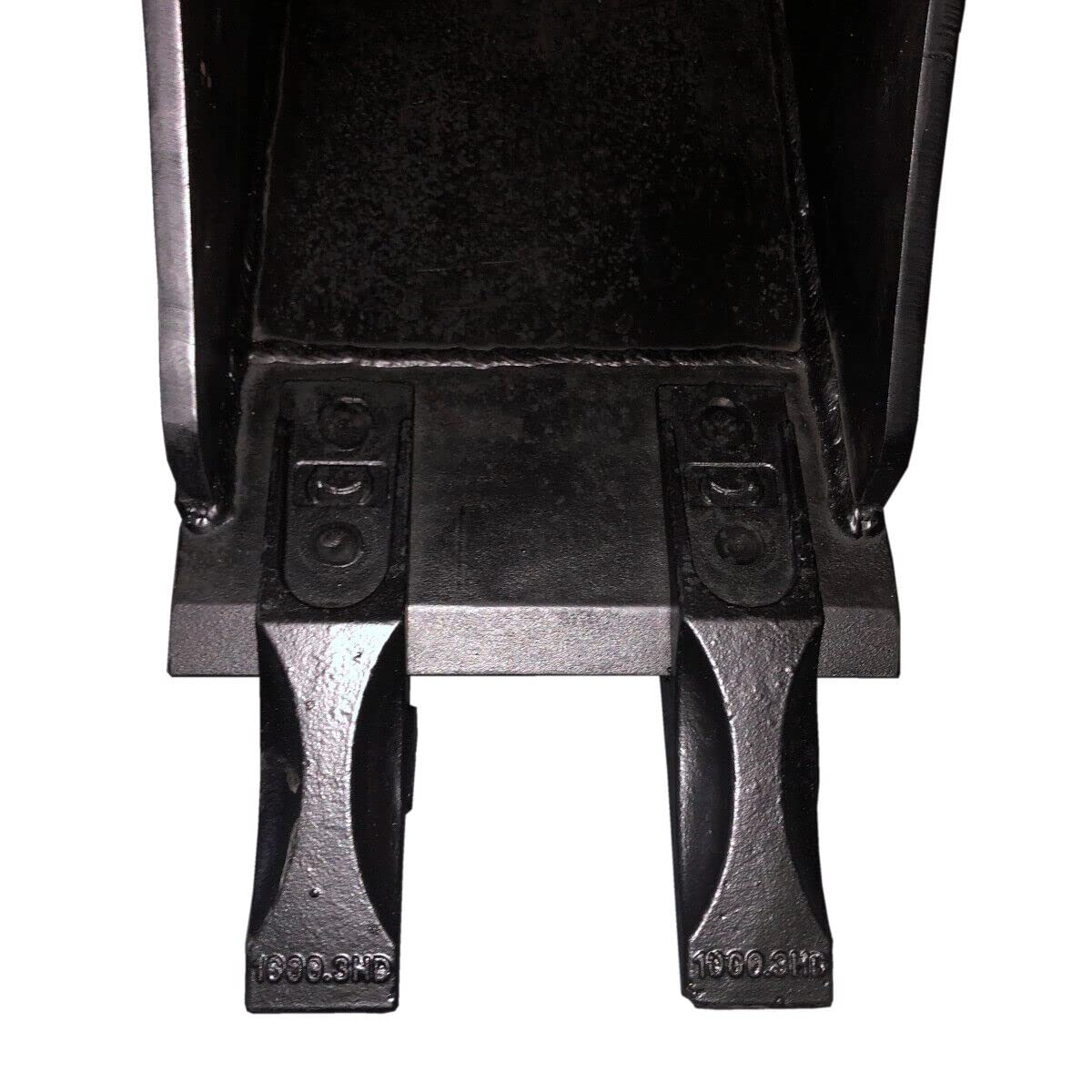 SRM-Design Baggerlöffel Tieflöffel Baggerschaufel Hardox Minibagger MS03 20cm mit 2 Zähnen (Schwarz, Grabschaufel mit Zähnen)