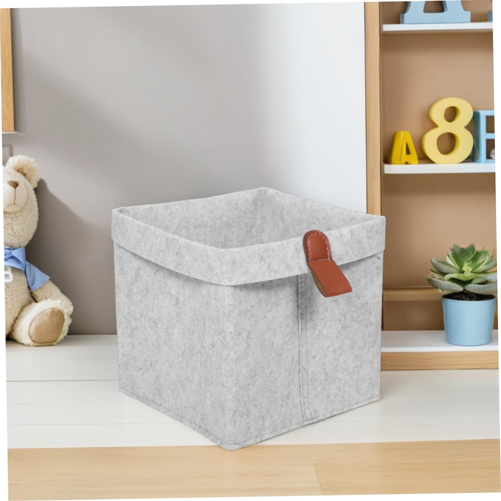 6 Stück Packung Faltbare Filz Aufbewahrungsbox Würfelform Leichtes Design Platzsparend mit Aufhänger für Kinderzimmer und Schlafzimmer