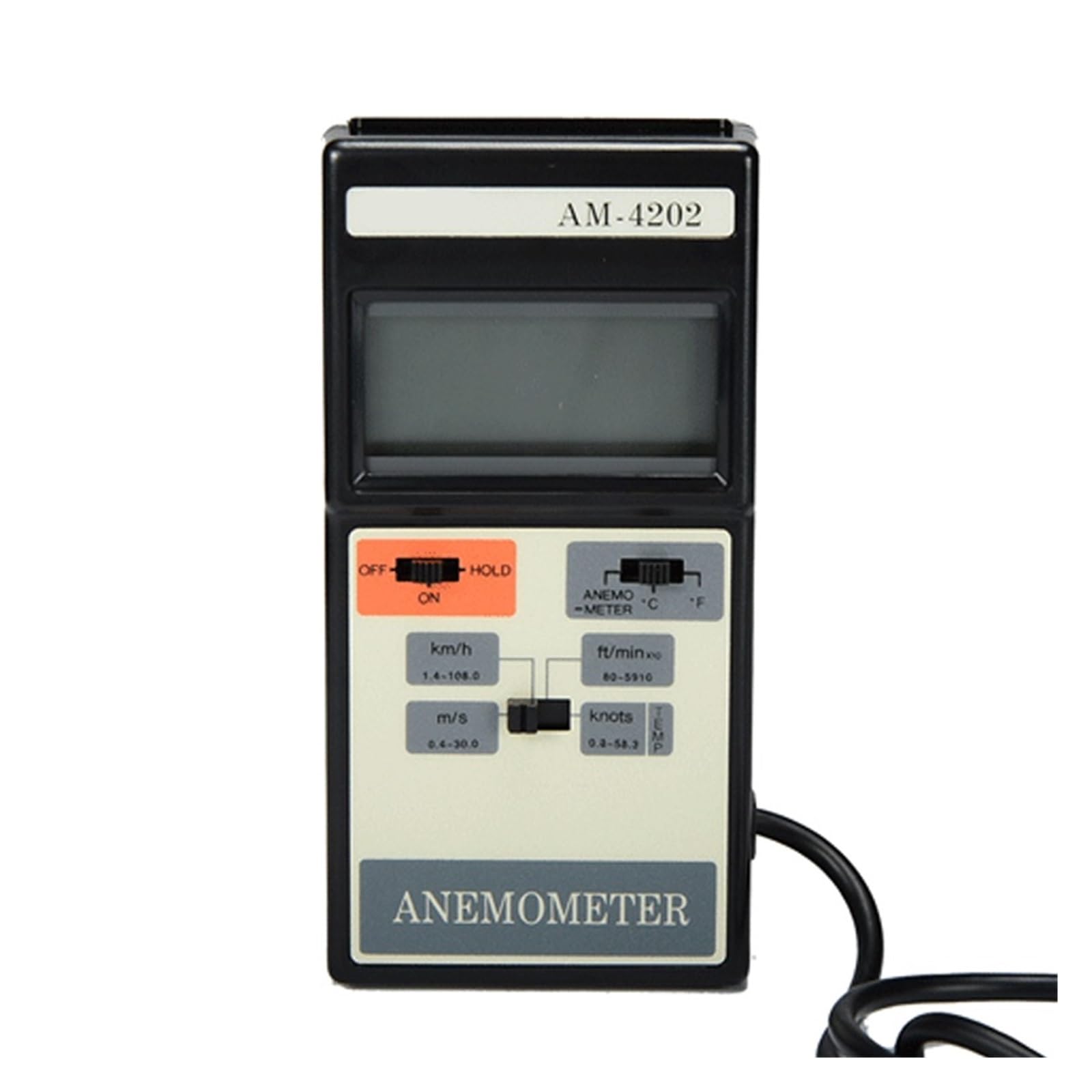 Anemometry, Anemometr skrzydełkowy z czujnikiem termopary typu K o przepływie 0,4-30,0 m/s i gołą głowicą