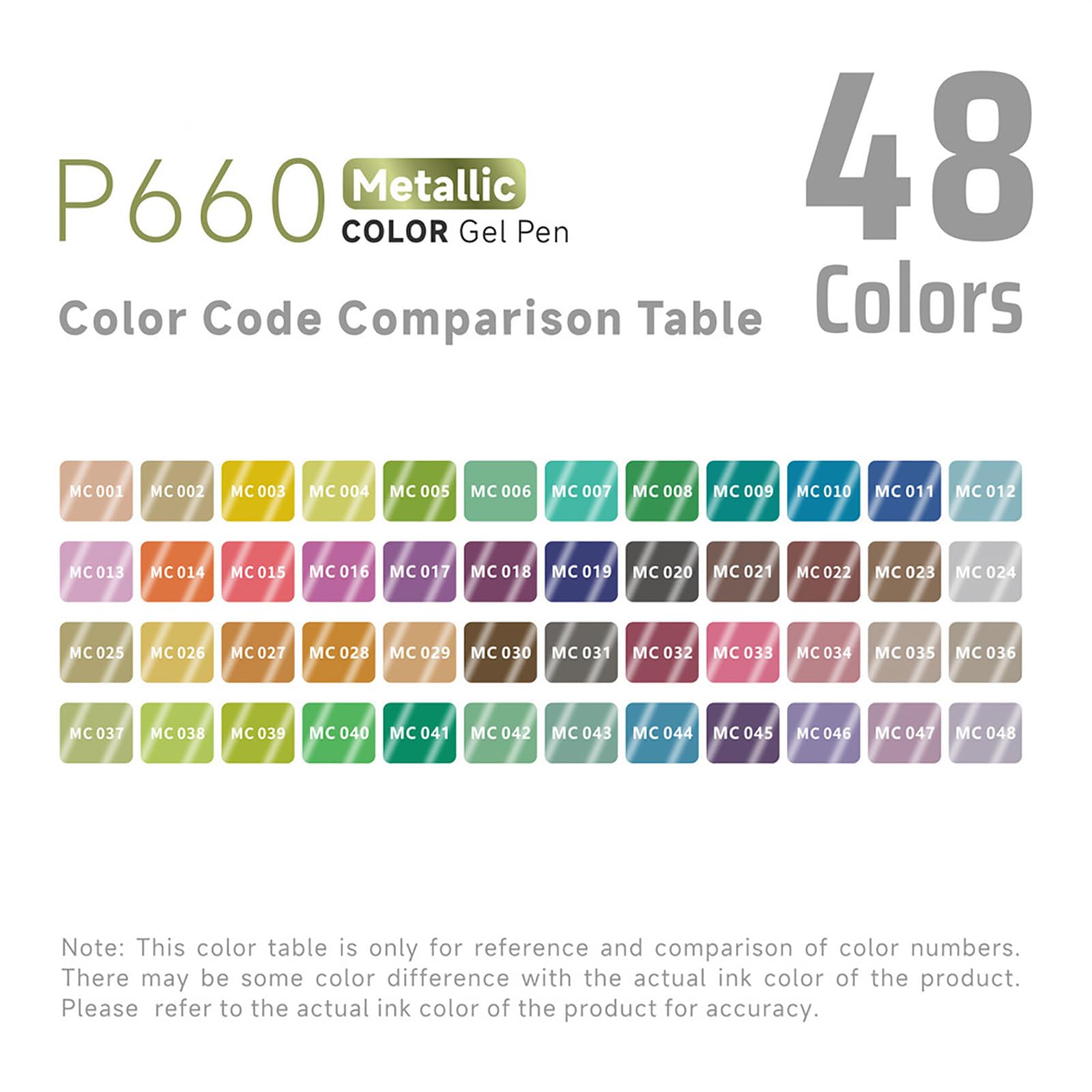 Bolígrafo de gel metálico multicolor de 48 colores para artistas, estudiantes, diarios, bocetos y proyectos de arte creativo, pincel de escritura a mano