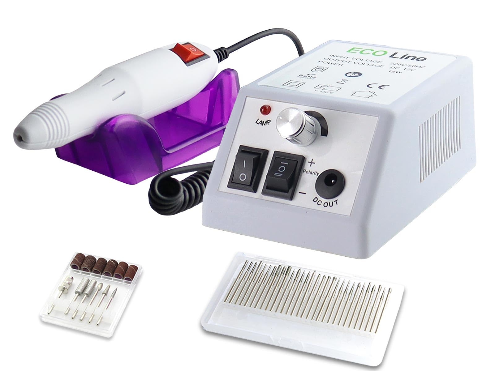 Fußpflegegerät Schleifgerät Maniküreschleifer inkl. Fräser Diamantschleifer | Elektrischer Nagelfräser mit Schleifer Bits für die Maniküre und Pediküre