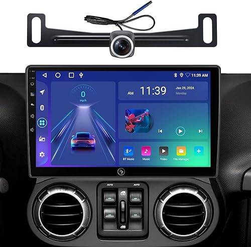 para Jeep Wrangler Radio 2007-2018 Dodge Ram 2500 2009-2012 | CarPlay Android Auto inalámbrico | Plug and Play pantalla táctil QLED estéreo para