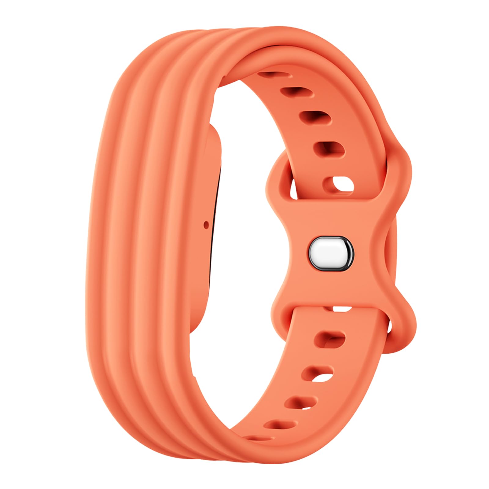 Silicone Sport Band For Google Fitbits Air Waterproof & Sweatproof Portable Fitness Tracker Band Multi-Purpose Adjustable Buckle Replacement Straps for Fitness Hiking Running (Small E)(Orange) — image 1