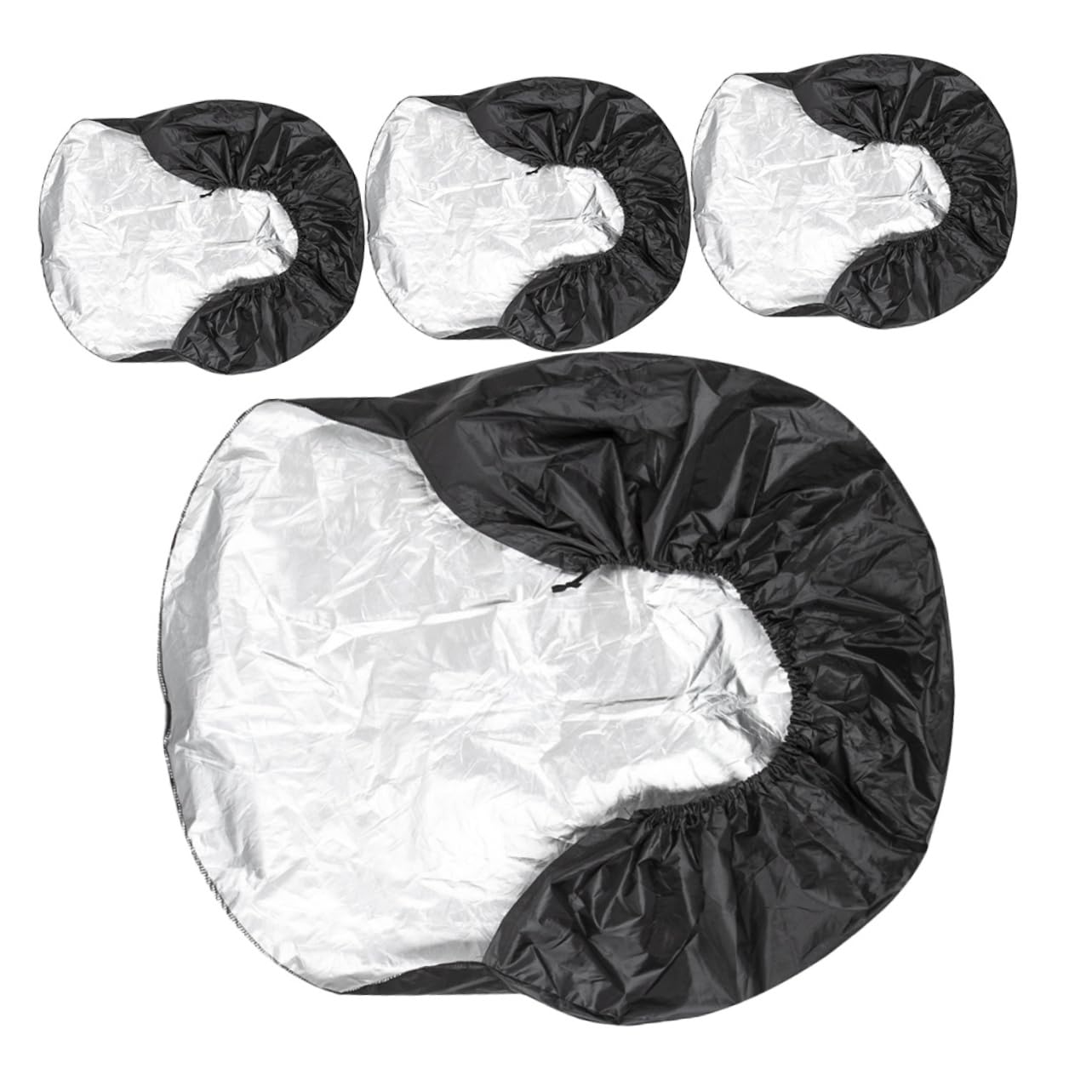 Pezzi Copertura Nero Poliestere Pneumatici per 4, 190t | Camper e Roulotte, Installazione Facile e Vestibilità, Limita L’accumulo di Detriti All’esterno