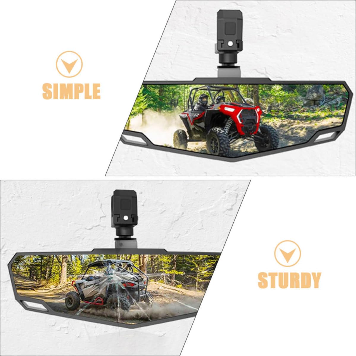 FRCOLOR Rétroviseur Mort Atv et Auxiliaire Utv pour Noir Abs en Ajustable Large Champ de Vision, Surveillance de L'angle en-piste