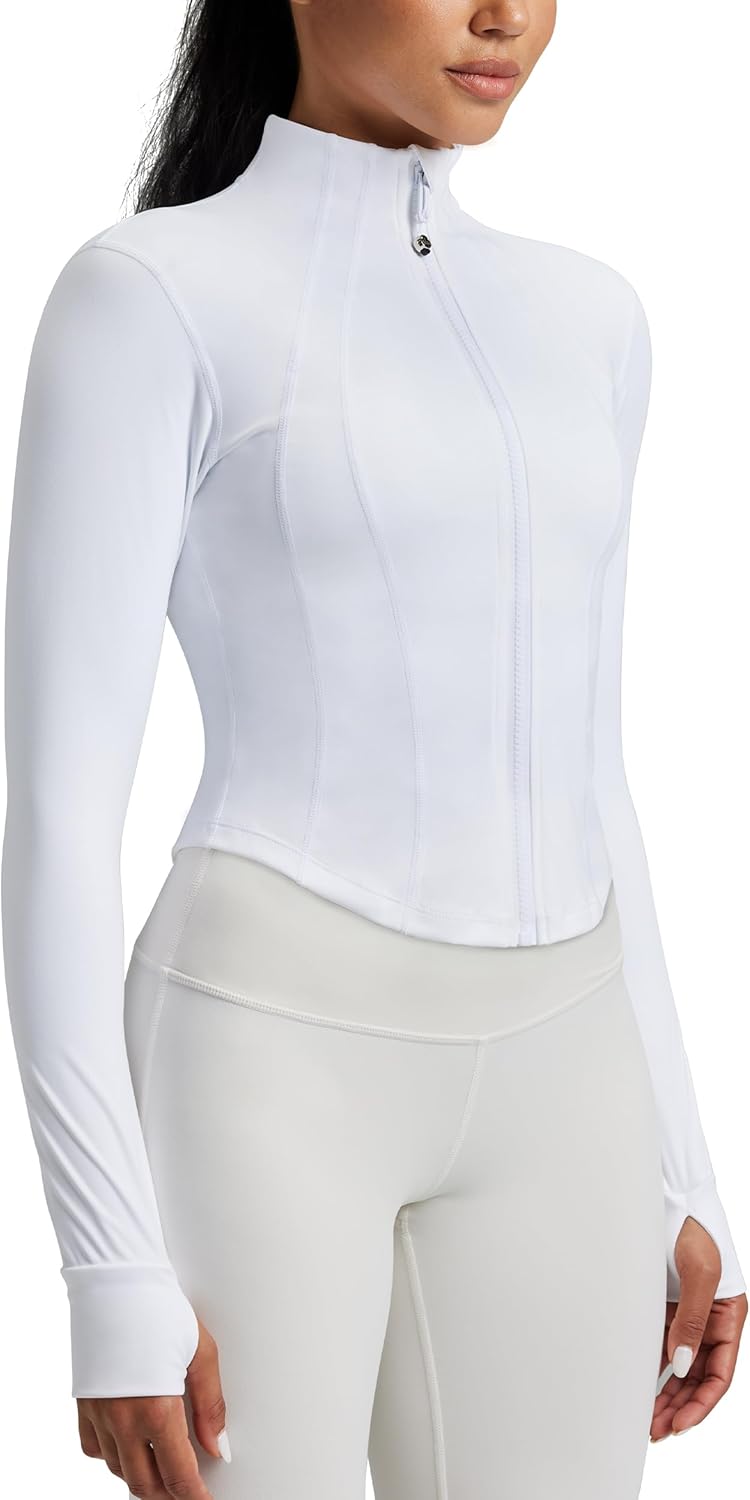 QUEENIEKE Women's Slim Fit Workout Jackets - Zip Up Athletic Running Jacket with Color-blocked Mesh & Thumb Holes - Image 4