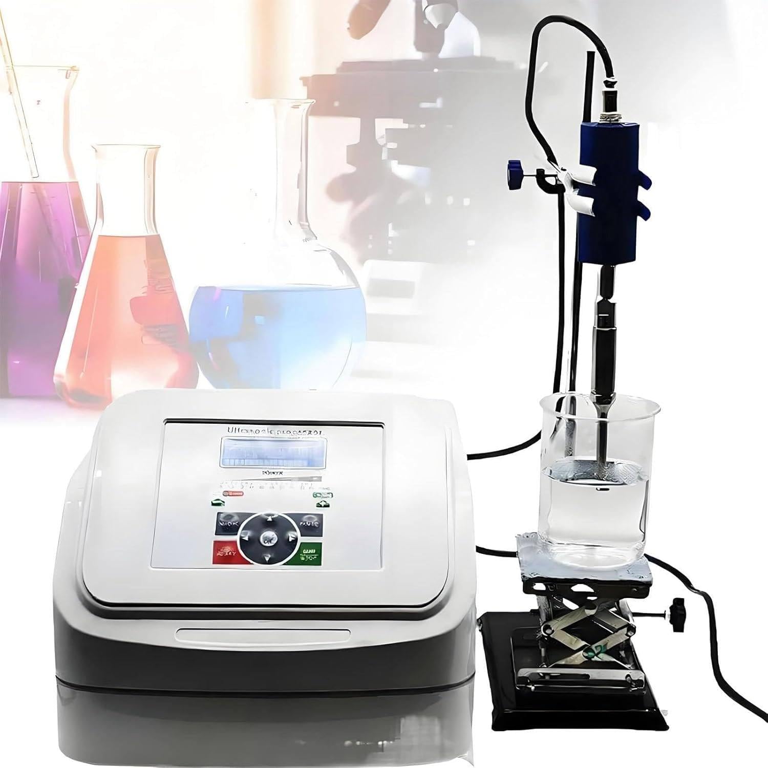 GYQSSD 800W High Speed Homogenizer Lab Disperser Emulsifier,1~600ml Digital Cell Disruptor Mixer Emulsifying Machine with Bracket,2 Modes, 1s-99h Timer, for Laboratory 4mmProbe