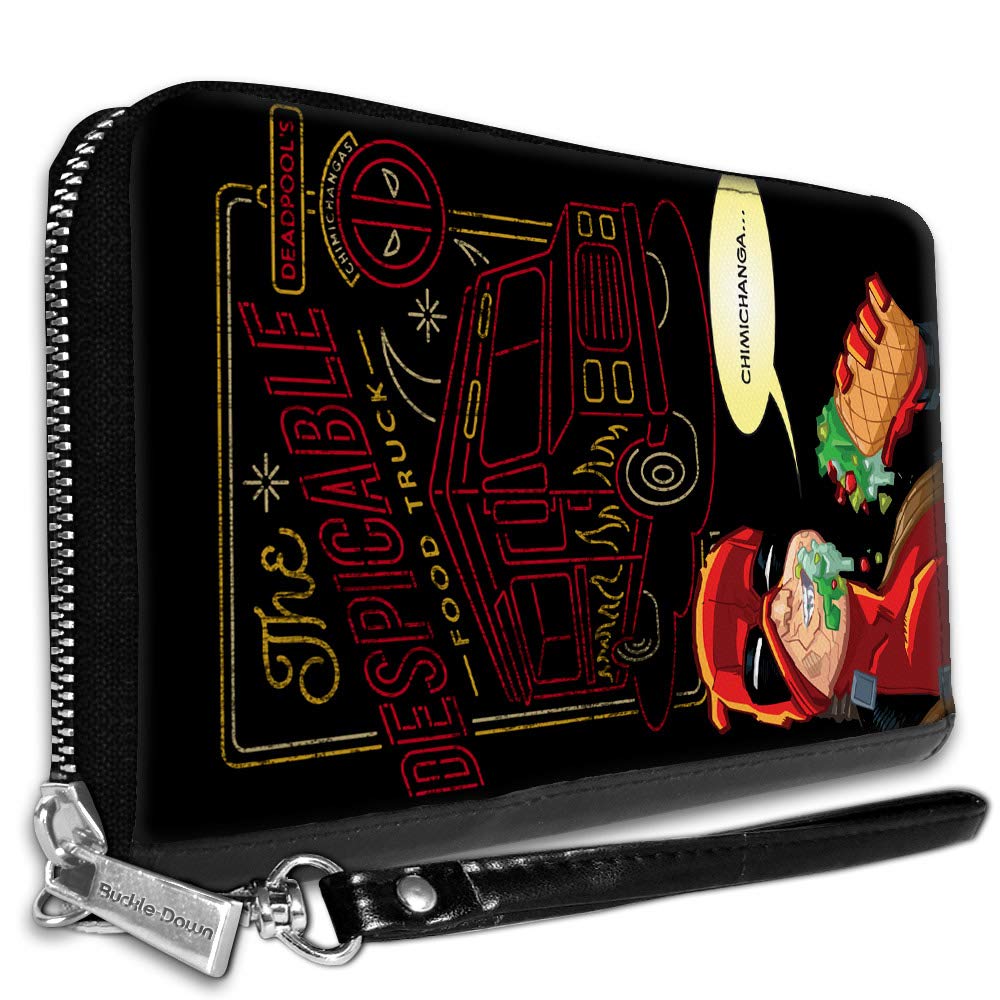 Buckle-Down Women's PU Zip Around Wallet Rectangle-Deadpool, 7.5"x4.5", Deadpool, 7.5"x4.5", Buckle-down Pu Zip Around Wallet Rectangle - Deadpool