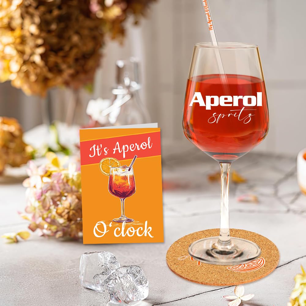 Aperol Aperol Spritz szklanka, zestaw prezentowy z 1 szklanką do koktajli i 1 sławką, prezent dla mężczyzn i kobiet
