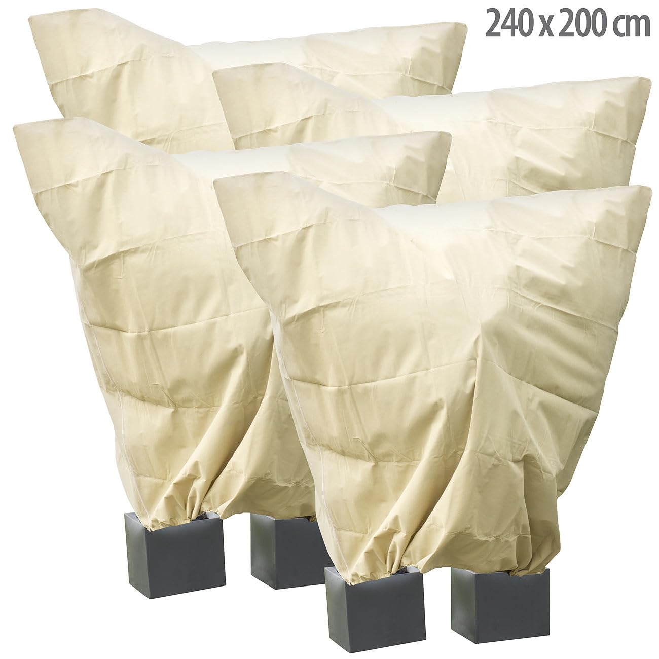 4 housses d'hivernage XXL - 240 x 200 cm / 100 g/m² [Royal Gardineer]