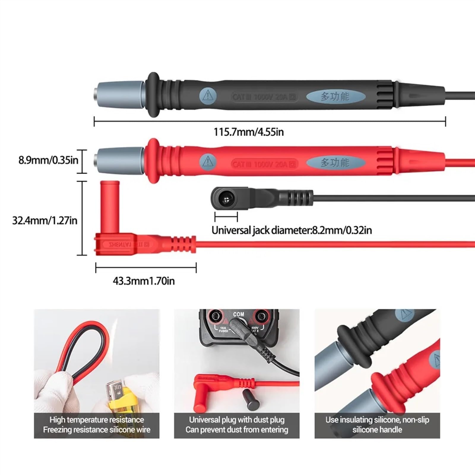 PT1028 22 In 1 Kombination Kabel Test Clip Meter Sonde Multifunktions Kombination Führt Schraubendreher Multimeter Zubehör