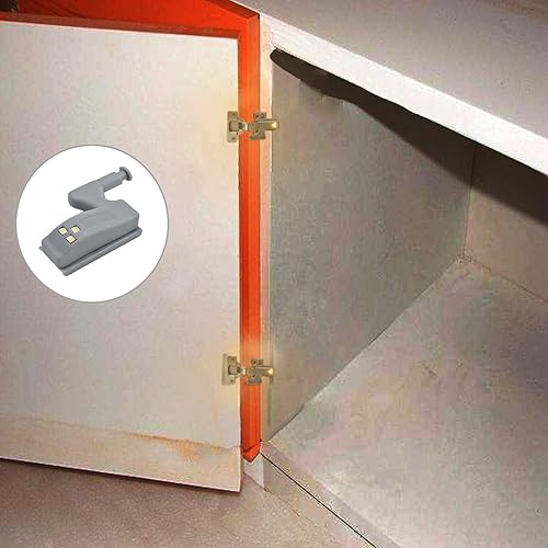 Miniatura 8 de Paquete de 12 luces LED con sensor de bisagra, luz táctil inteligente para gabinete de cocina, armario, armario, luces nocturnas, luces nocturnas