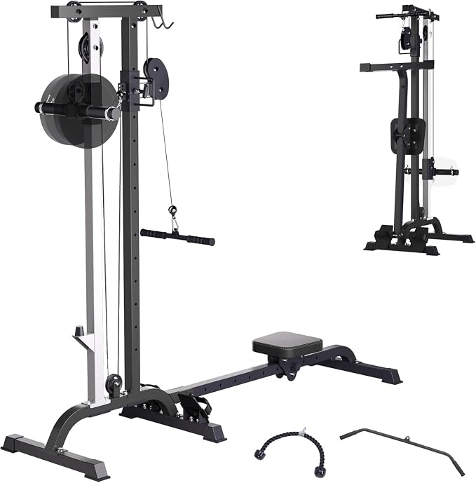 Máquina de remo y lat pull down 2 en 1 negra miniatura 4