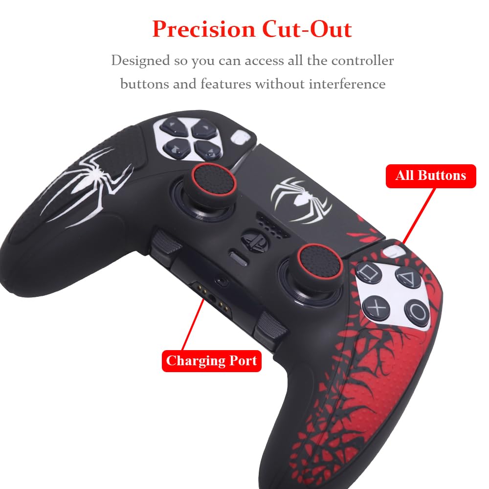 Funda protectora de silicona antideslizante para mando inalámbrico de Playstation 5 y PS5 Edge y almohadilla táctil, tapas de agarre para el pulgar para controlador DualSense Edge