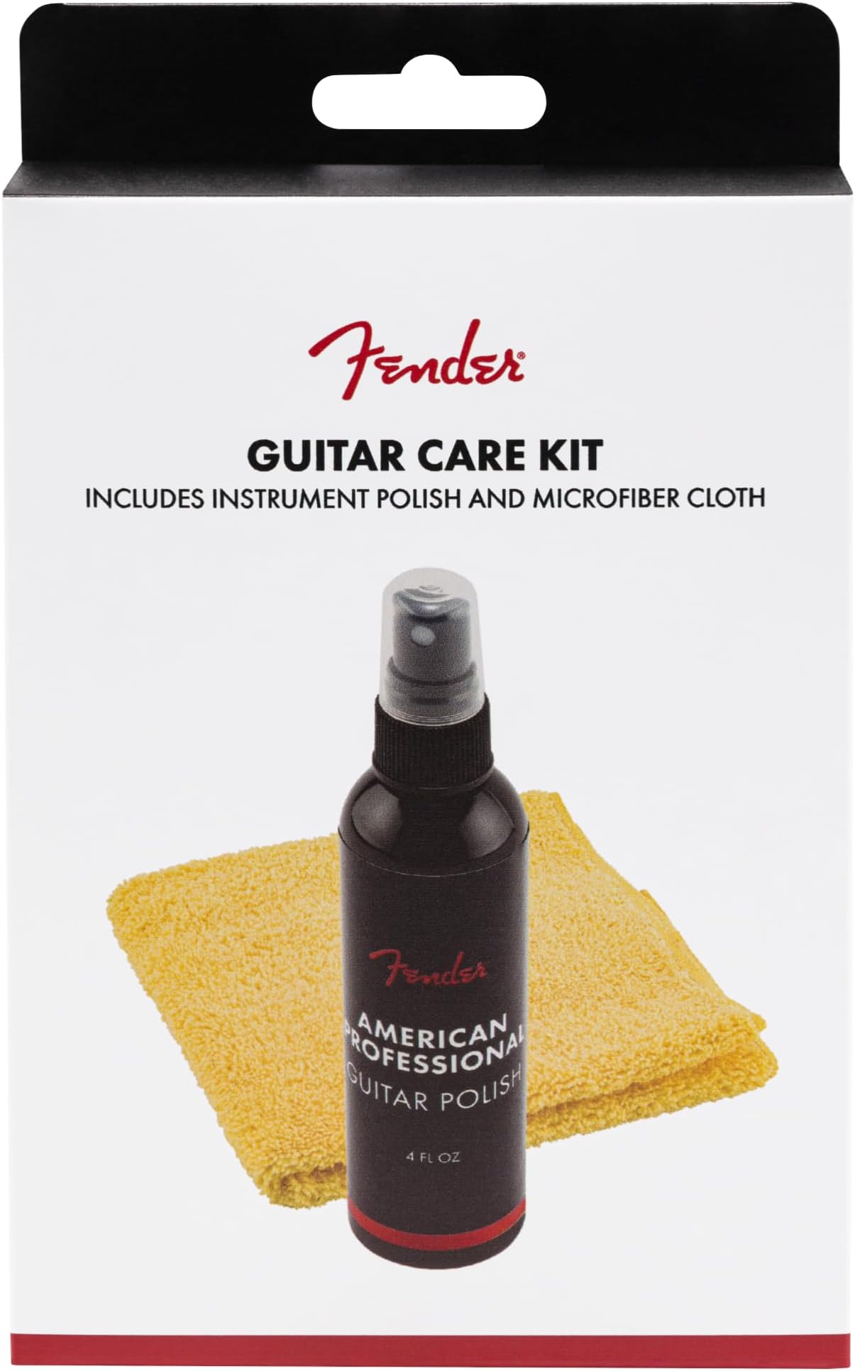 Fender Guitar Care Kit, includes Instrument Polish and Microfiber Cloth - American Professional Guitar Polish (118 ml) and 16" x 16" Microfiber Cloth