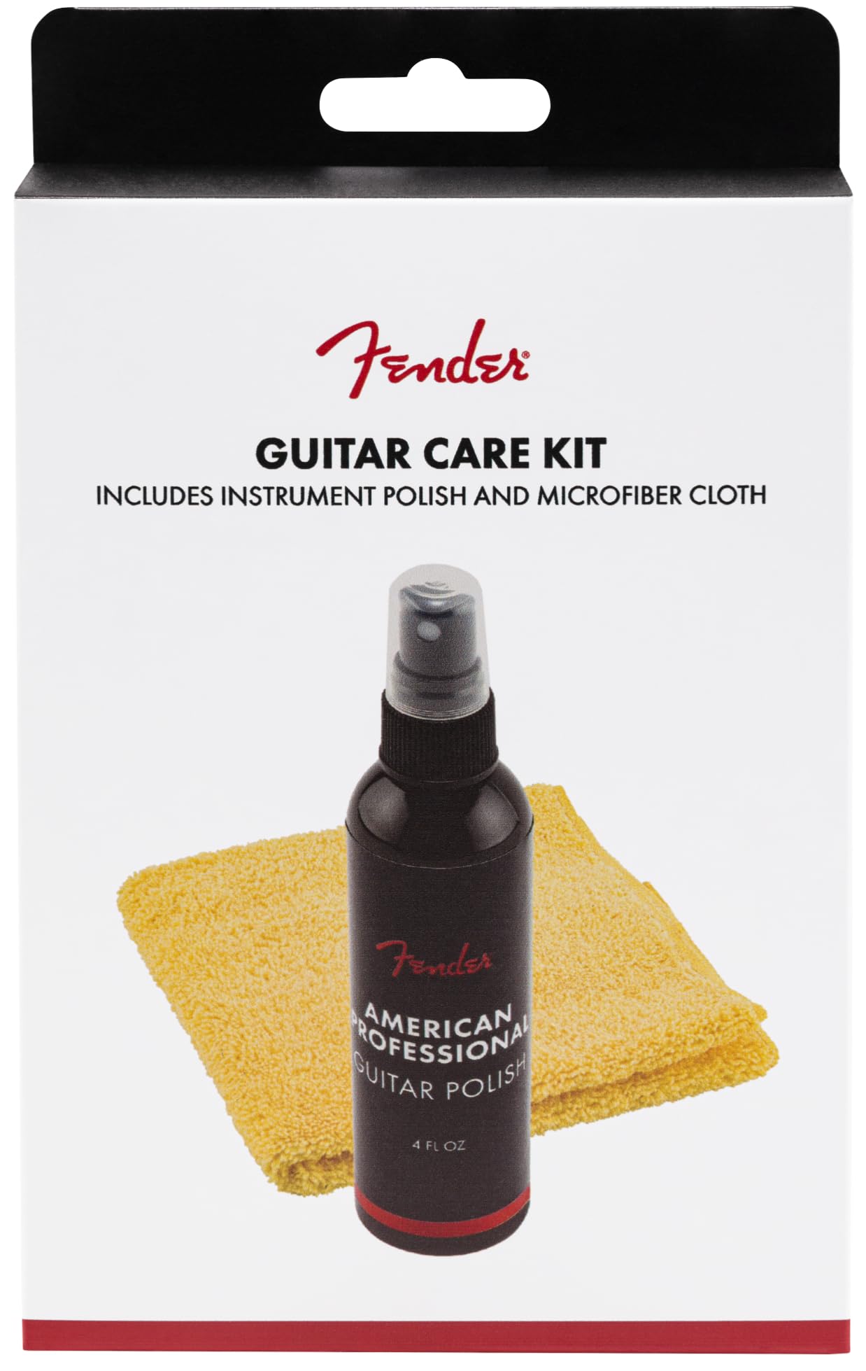 Fender Guitar Care Kit, includes Instrument Polish and Microfiber Cloth - American Professional Guitar Polish (118 ml) and 16" x 16" Microfiber Cloth