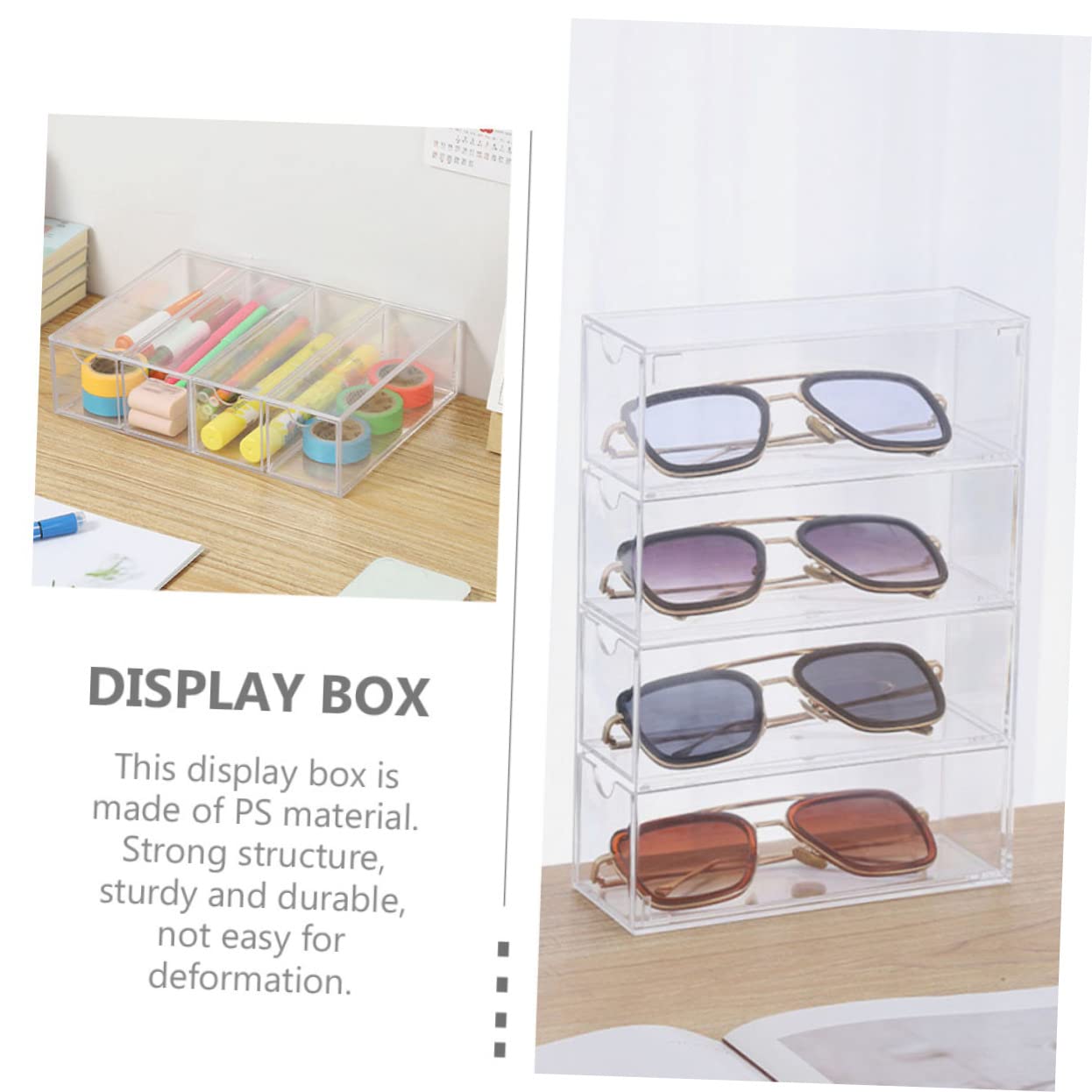 FRCOLOR 2piezas Estuche para Gafas Caja De Almacenamiento Resistente y Duradero para Tiendas