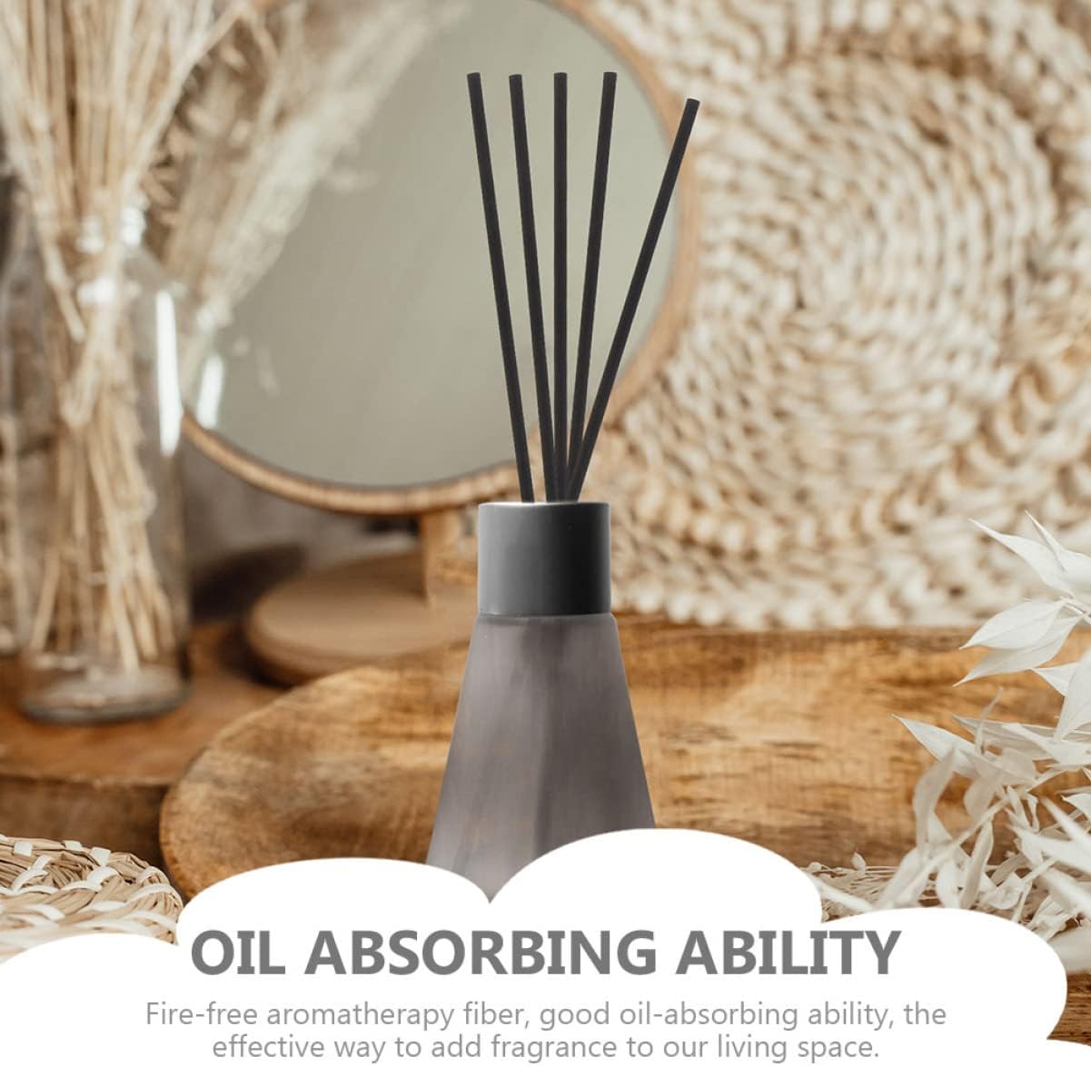 STOBAZA 5sets Essential Oil Sticks Rattan Aroma Diffuser Wands for Home Decor 60pcs*5
