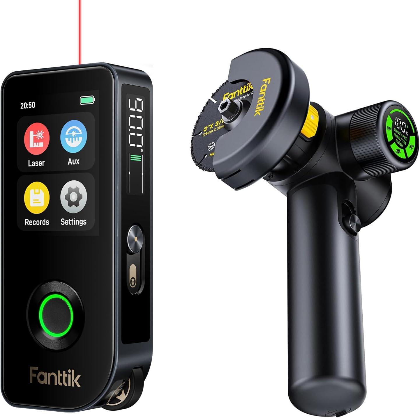 Fanttik A11 Ultra 3-in-1 Laser Measuring Tool & Fanttik M10 ACE Cordless Angle Grinder Brushless