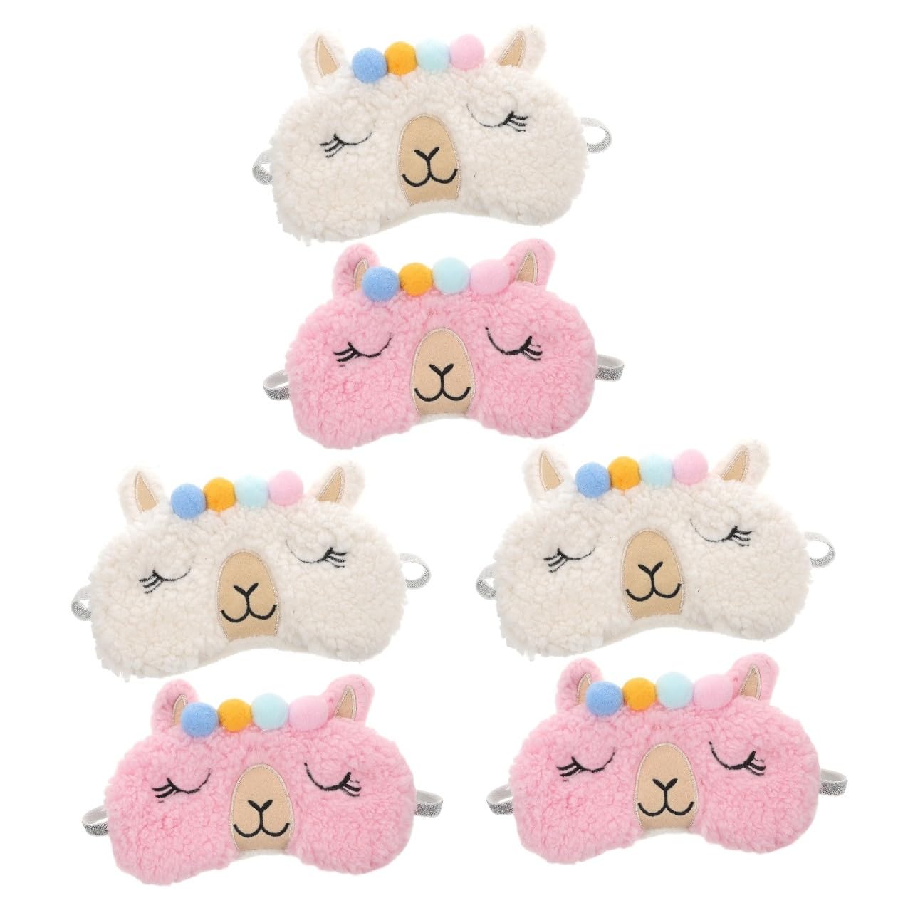 GLEAVI 3er-set Schlafmaske Im Alpaka-design Satin-augenmasken-set Bequeme Schlafmasken Für Unterwegs Lichtdichte Alpaka-form Block-out-augenmaske Zum Schlafen 2 Stück * 3