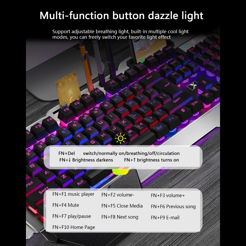 K680 klawiatura do gier i panel myszy z możliwością ładowania, podświetlany RGB do klawiatury dla graczy