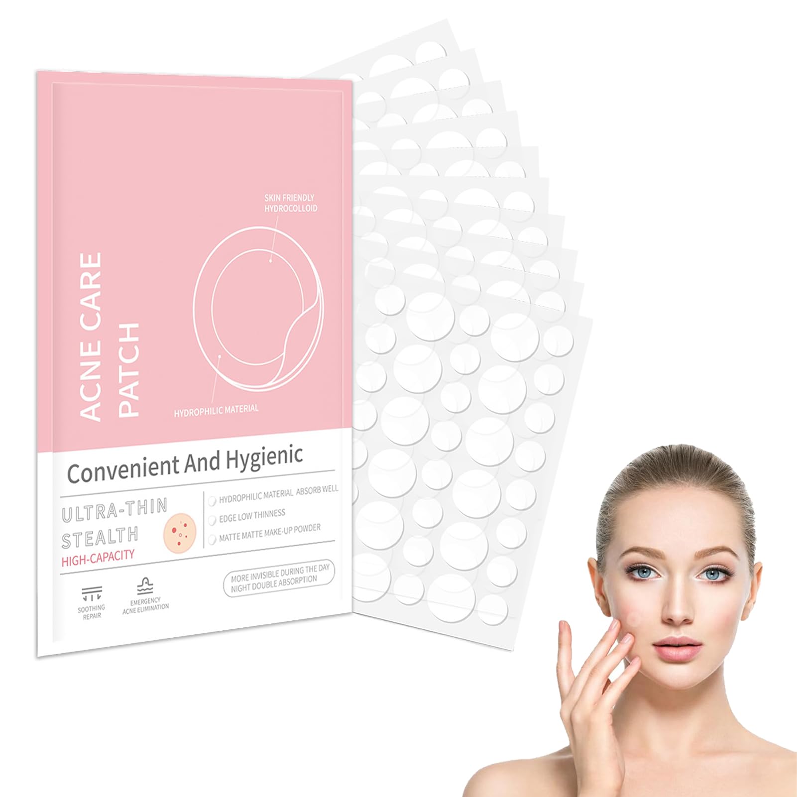 360 Piezas Parches para Acné Hidrocoloides, Parches para Granos Día y Noche, Pimple Patch Parches Anti Acne Impermeables Transpirables, Absorbe el Pus Reduce Cicatrices, Todo Tipo de Piel 10mm/12mm