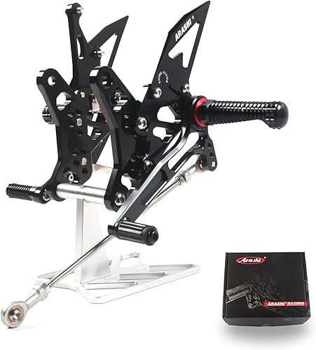 Vista 14 de Arashi (Versión 2.0) Repuestos traseros para Suzuki GSXR 600 750 2011-2021 Accesorios de motocicleta Reposapiés ajustables Conjuntos traseros Negro