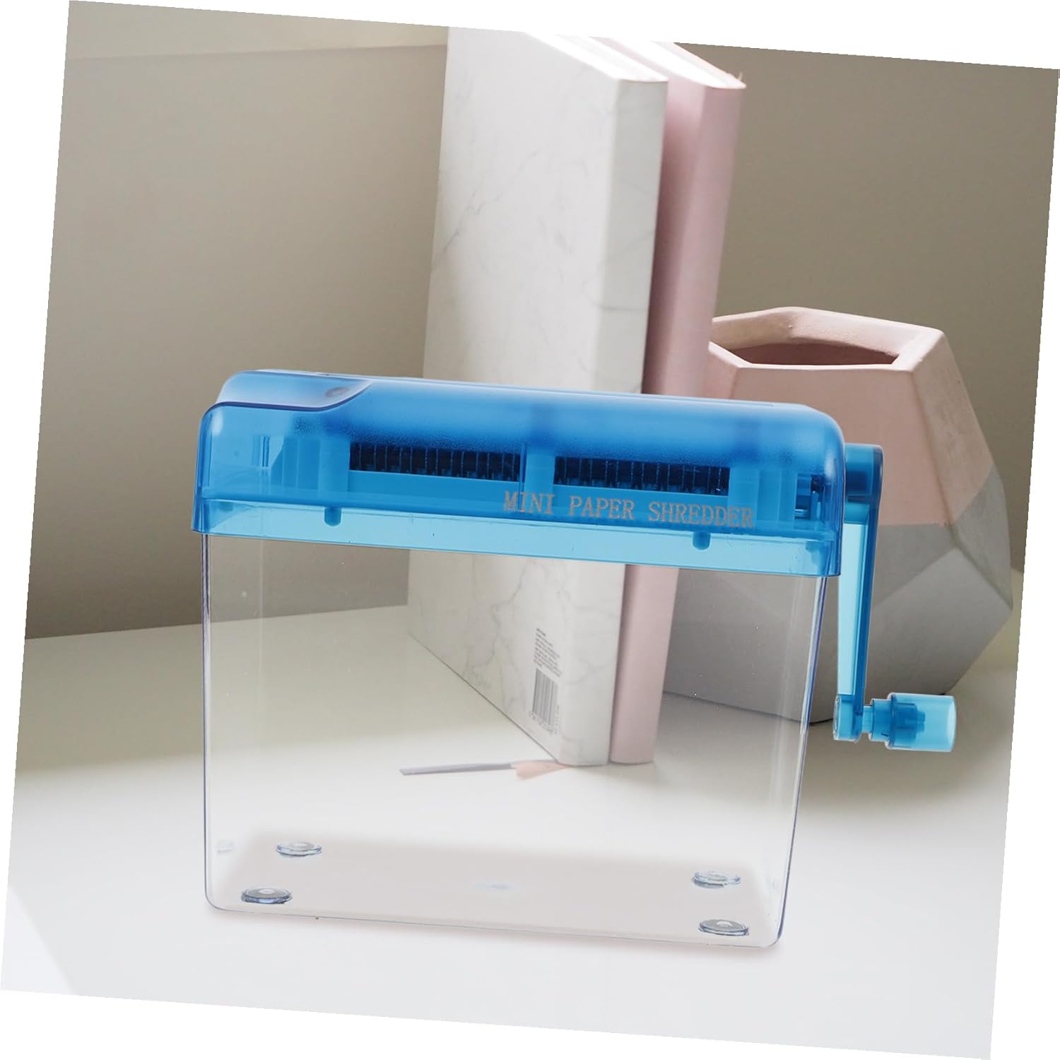 1pc Manual Shredder Handheld Paper Strip Cutter for Home Office Desk Mini Hand Shredder for Paper Bills Receipts