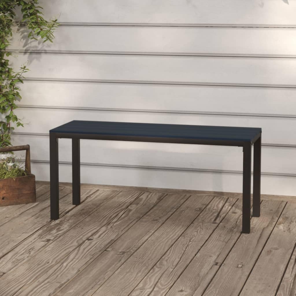 vidaXL Banc de Jardin Meuble d'Extérieur Banc de Patio Meuble de Jardin Banc de Terrasse Banc d'Arrière-Cour 110 cm Acier et WPC Noir