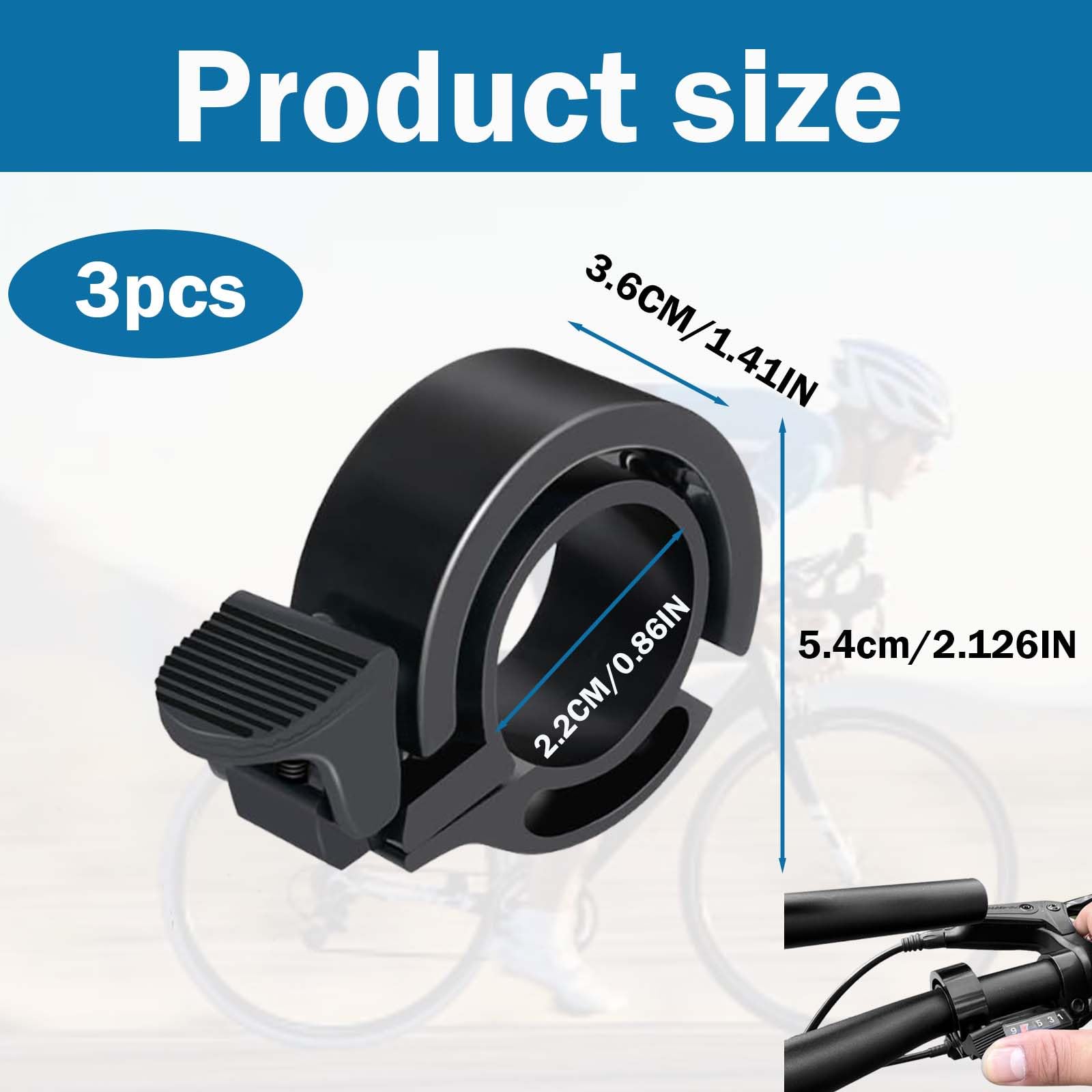 Set di 3 Campanelli per Bicicletta da Mountain Bike, Campanello Universale O Invisibile, Suono Forte da 100 Db, Facile da Installare, Alluminio di Alta qualità, Ideale per Strade e Percors