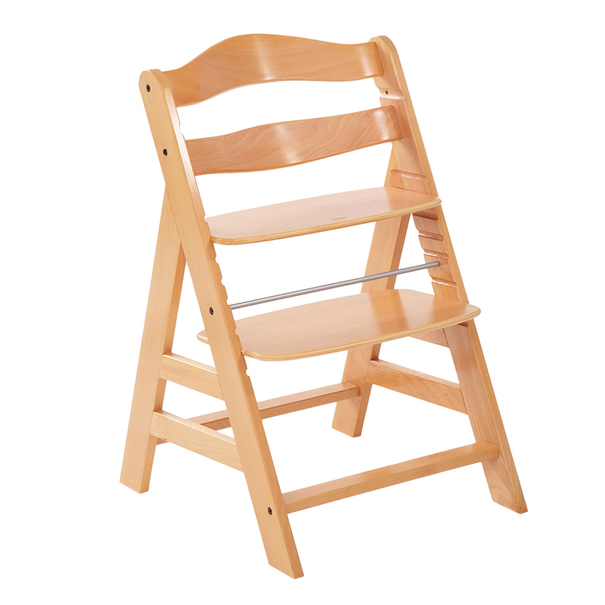 Hauck Alpha+ Wooden Highchair, Natural - FSC Sustainable Certified Beechwood, 6 Months to Adult, Toddler Feeding and Entertainment Chair