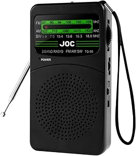 OSDUE Małe radio, przenośne radio FM/AM na baterie z tylnym klipsem, głośnikiem i gniazdem słuchawkowym, radia kieszonkowe do użytku wewnątrz, na zewnątrz i w sytuacjach awaryjnych, łatwe w użyciu