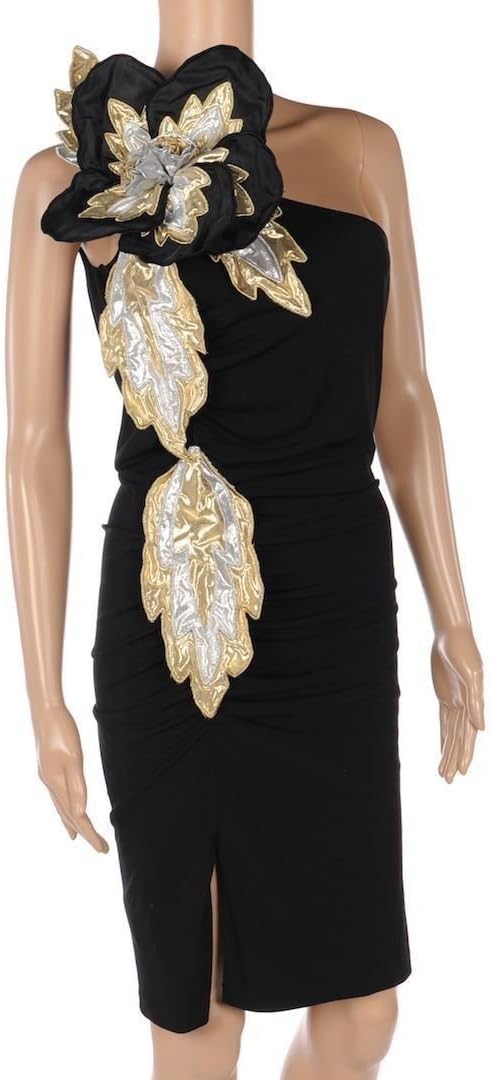 Patricia Field Black, Floral Evening Dress (10)