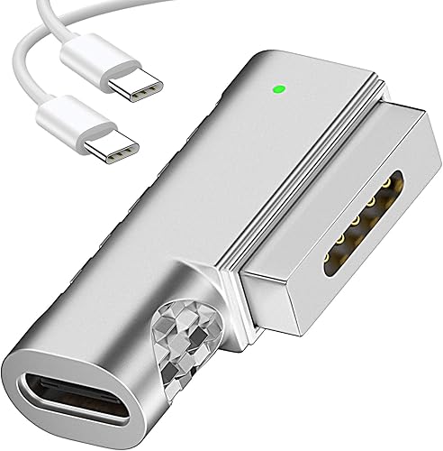 Adaptador magnético USB C de 90 grados a 2 puntas en T magnéticas, tipo C a caja fuerte 2 T-Head PD 100W convertidor de carga rápida para MacBook