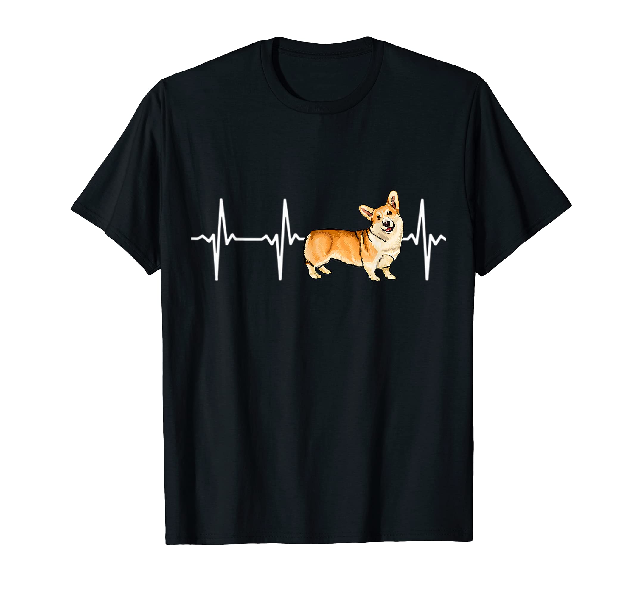 Pembroke Welsh Corgi Heartbeat Love My Dog T-Shirt, Black