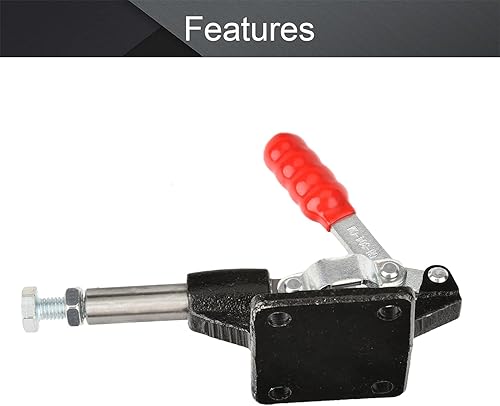 Miniatura 3 de Utoolmart Abrazadera de palanca ajustable, botón de liberación rápida, abrazadera de palanca de acción de empuje de 500 libras de capacidad, acero