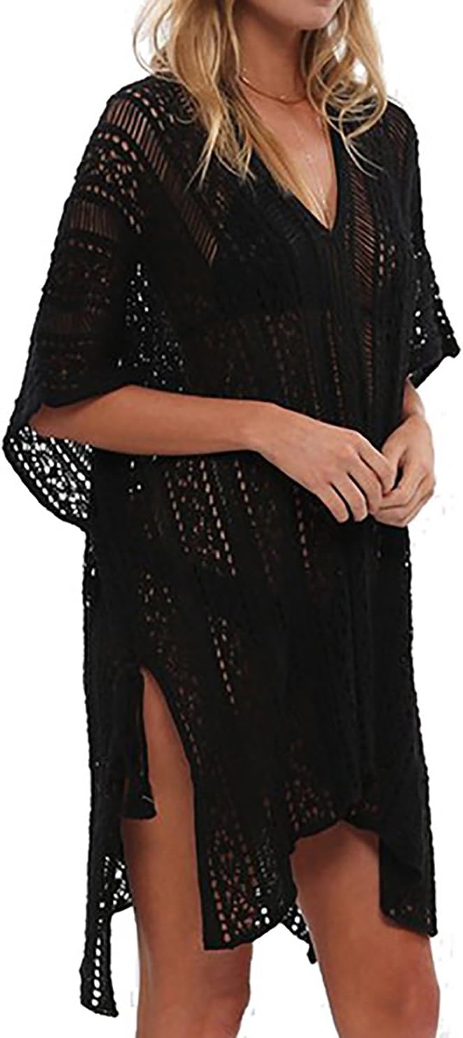 Bathing Suit Cover Up Bikini Swimsuit Crochet Beachwear Swimwear Dress - Image 3