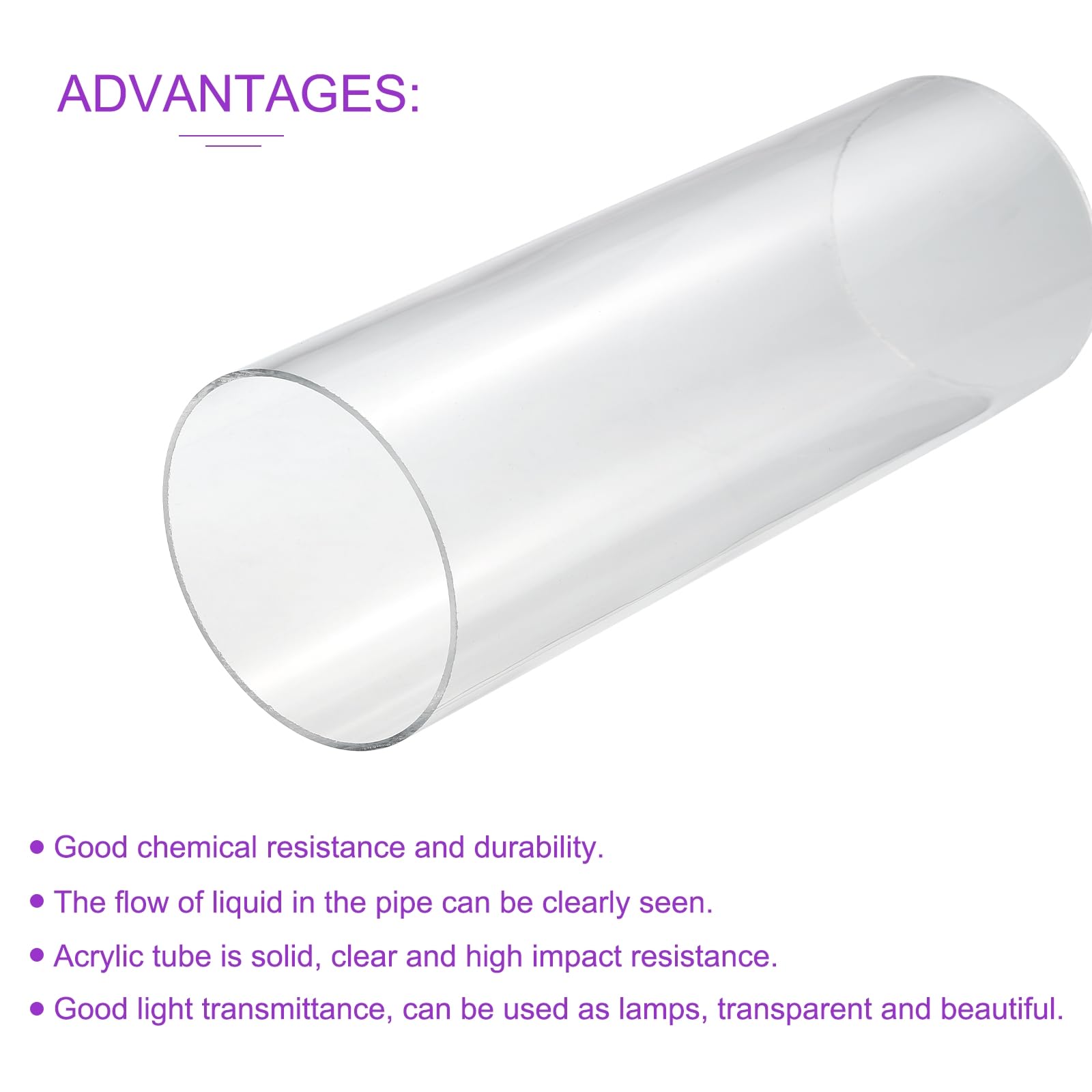 Tuyau En Acrylique Transparent 96mm X 100mm - Tube Rigide 10 Pouces Pour Aquarium, Plomberie, DIY