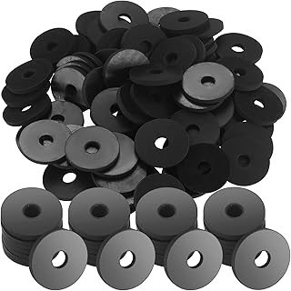 110 Pcs Rubber Flat Washer Kit, 1 OD x 1/4 ID...,