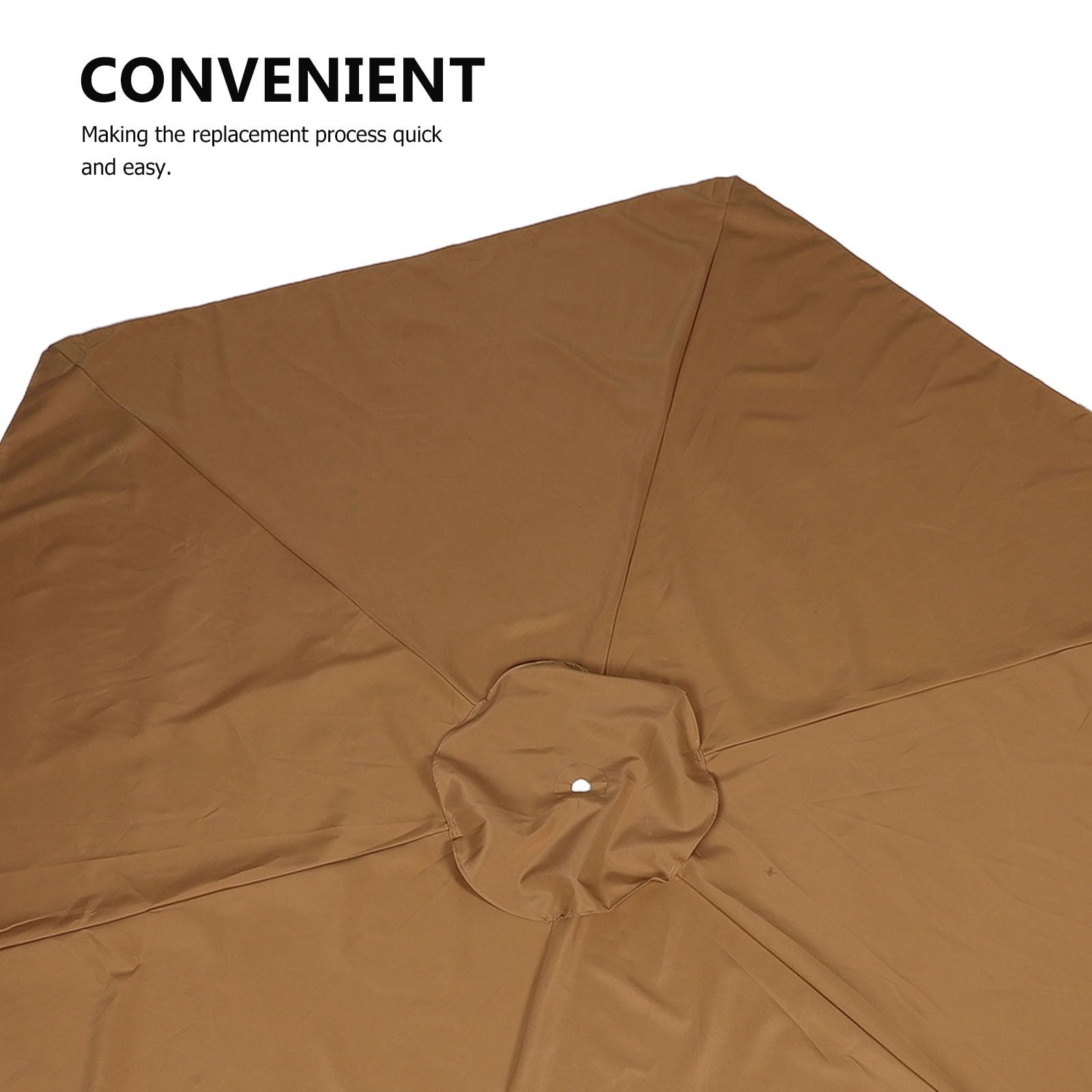 Telo Poliestere 6 Patio Ricambio per Ombrellone da Stecche | Colore Khaki, Resistenza a Pioggia e Sole, per Mercati e Attività All'aperto, 1 Pezzo