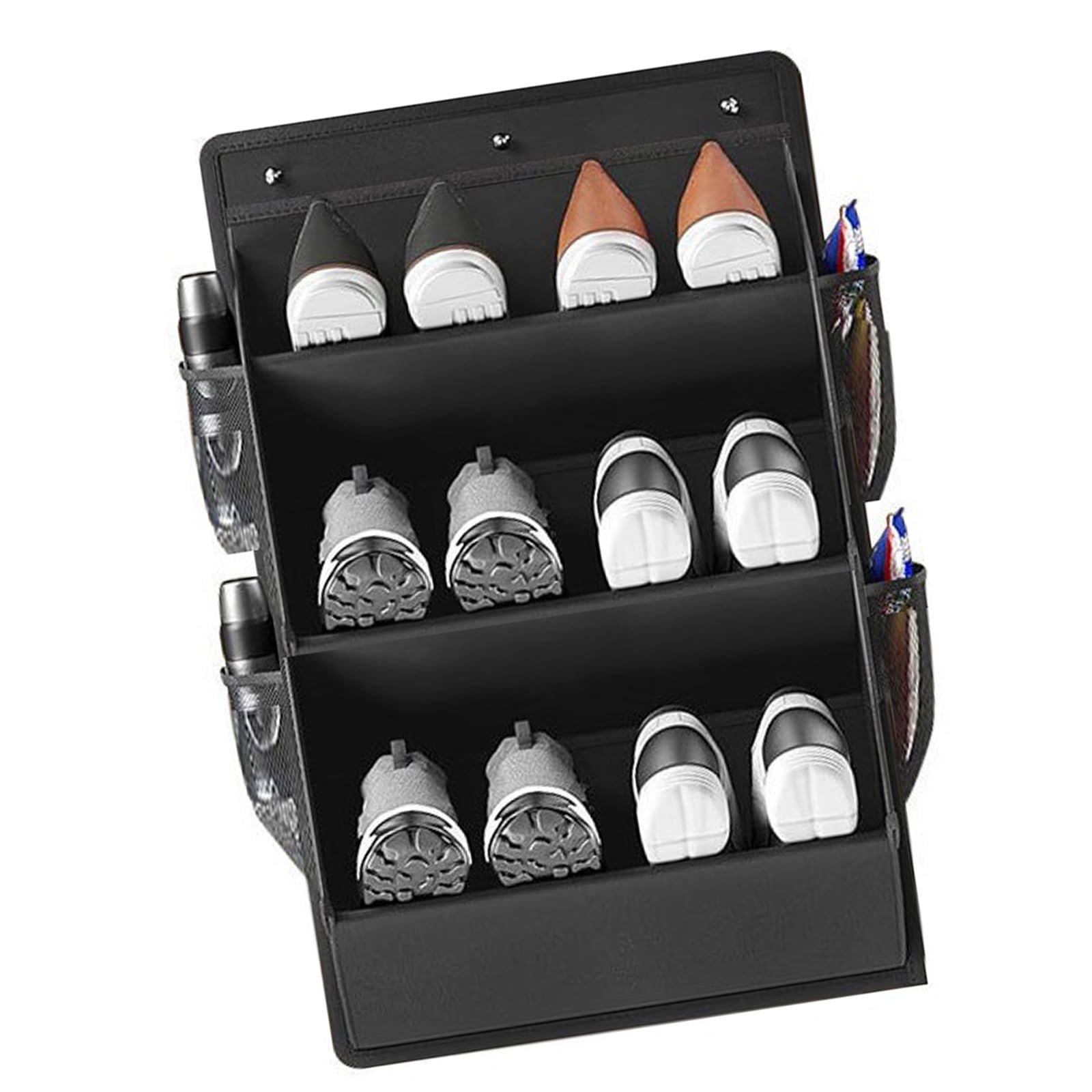 Oxxggkao Easy Hanging Shoe Shelf with 3 Sections Sturdy Design for Closets Utility Rooms and Outdoor Use Closet Shoe Rack