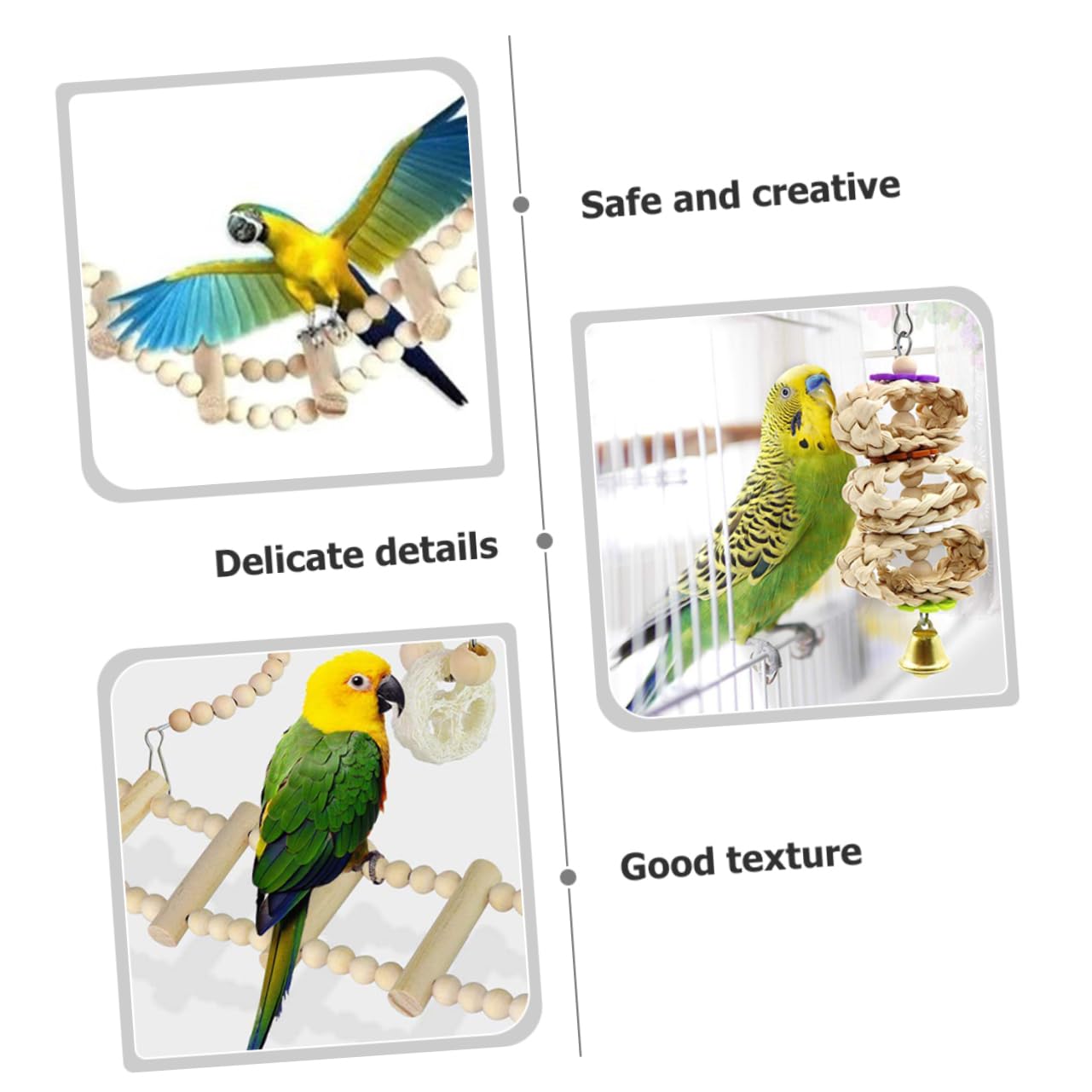 DOITOOL 2ensembles Échelle à Oiseaux pour Perroquets De Jouet à Mâcher Et pour Volières Et Cages Stimule Coordination Oiseaux