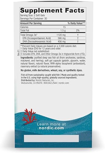 Miniatura 2 de Nordic Naturals Ultimate Omega 2X Teen Strawberry - 60 mini geles suaves - 1120 mg de Omega-3 total con EPA y DHA - Salud cerebral estado de ánimo