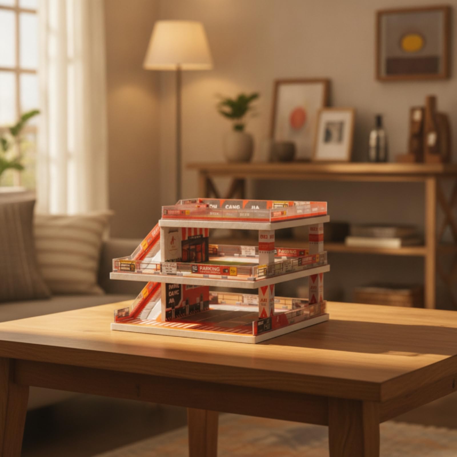 Garage in Miniatura 1 64 Parcheggio Diorama Espositore con Struttura a Tre Livelli con Rampa E Base Stratificata in Plastica